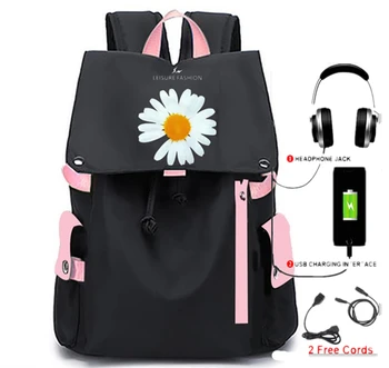 Bežné preppy štýl ženy batoh, veľká kapacita Hry Leon študent školské tašky USB Nabíjanie Batoh Notebook Mochilas