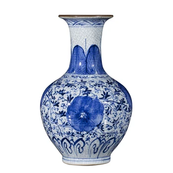 Jingdezhen Keramické Vázy Čínsky Starožitné Ručne Maľované Modrá A Biela lotosové Kvety Obývacia Izba Dekorácie porcelánová váza