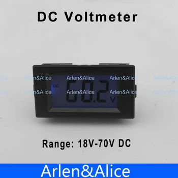 LCD Digitálny Panel Voltmeter DC 18-70V Modrá backlingt DC Monitor napätie meter
