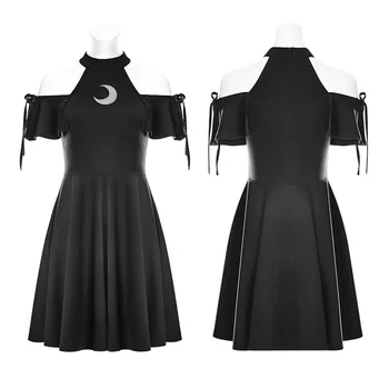 Astrológia Séria bez Ramienok Šaty PUNK RAVE OPQ-313LQF 2018 nový dizajn kyvadlo malé čierne sukne
