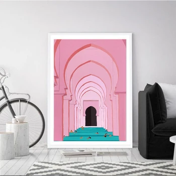 Cuadro decoracion salón Pink Bazén Plagáty a Vytlačí Cestnej Plátno na Maľovanie na Stenu Umenie nordic štýl obrázkov dekor pre domáce