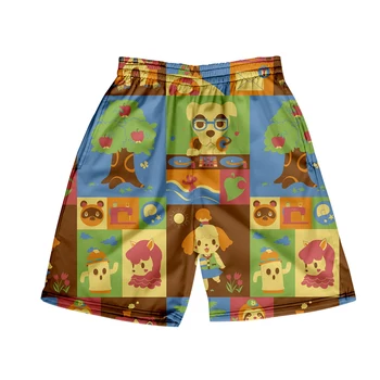 Letné 3D Animal Crossing Šortky Módne pánske Pláži Nohavice Pohode Harajuku 3D Deti krátke nohavice Bežné chlapci a Dievčatá Šortky