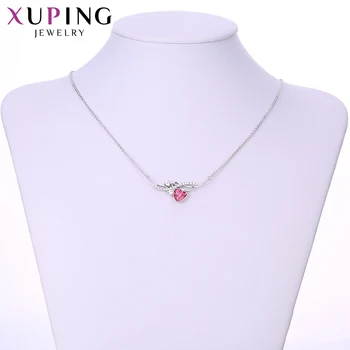 Xuping Šperky Elegantný Krásny Náhrdelník v Tvare Srdca s Kryštálmi pre Ženy, Svadobné Dary 44310