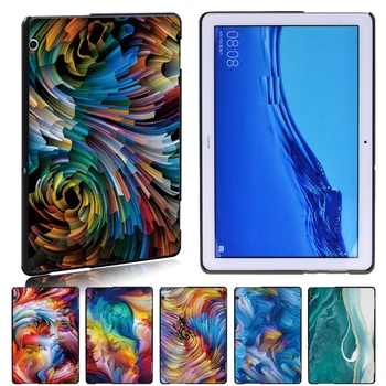 Prípad tabletu pre Huawei MediaPad T3 8 Palcový/T3 10 9.6 Palec/T5 10 10.1 Palcový Anti-jeseň Akvarel Slim Kožený poťah+dotykové Pero