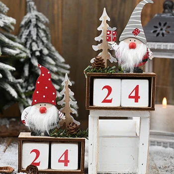 Vianočný Kalendár Veselé Vianočné Dekorácie pre Domov 2021 Nový Rok Darčeky Santa Claus Bábiky Elf Dekor