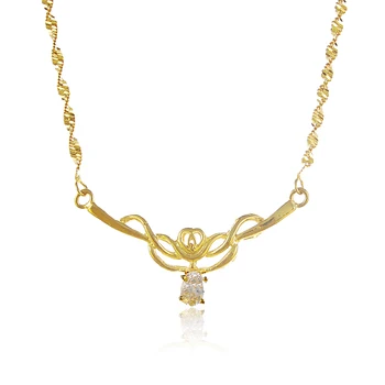 Zlatá Farba Elegantný retro kvety typu gold jedného reťazca náhrdelníky 24K Gold GP náhrdelník ženy veľkoobchod svadobné šperky