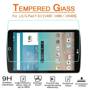 Pre LG G Pad F II 2 8.0 V495 V496 V498 8 palcový Tablet Tvrdeného Skla Screen Protector 2.5 D 9H Premium Ochranné Sklo Film