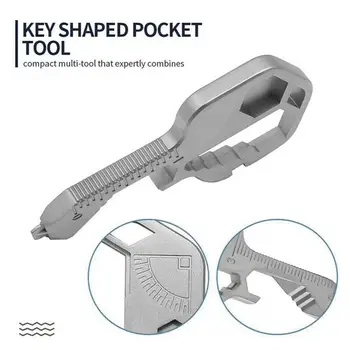 Z Nehrdzavejúcej Ocele Multifunkčné Tlačidlo Tvarované Vrecku Keychain Otvárač Štrbinový Skrutkovače Keychain Vrecku Repair Tool