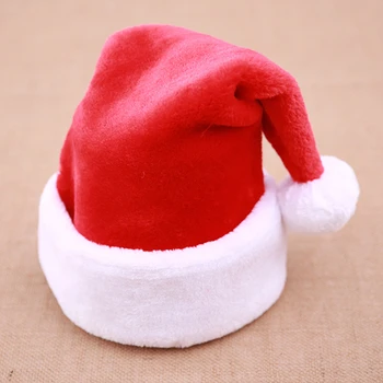 1Pc Vianočné Hat 48*30 cm Červená Plyšové Handričkou Top Triedy Textílie Zahustiť Santa Klobúk Nový Rok Darčeky, Vianočné Dekorácie Pre Domov