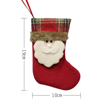 3ks Vianočná Pančucha Vianočný darček Mini Ponožka Santa Claus Candy Darčeková Taška Vianočný Strom Visí Dekorom vianočné pančuchy navidad
