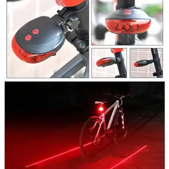 Bicykel Laser zadné svetlo 5LED Horský Bicykel Laser Bezpečnostné Výstražné Svetlo IPX2 Nepremokavé Koni Zadné Svetlo Chvost Cyklistické Doplnky