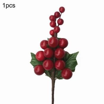 1/5PC DIY Umelých Rastlín Simulácia Red Berry Pobočky Vianočné Dekorácie Kvet Usporiadanie
