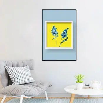 Moderný Jednoduchý Rastlín Umenie Maľby Nástenné Závesné Plátno Plagát Modrá Levanduľa Kvet Obrázok Tlače Na Obývacia Izba Domáce Dekorácie