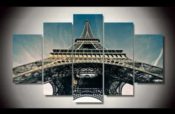 Paríž, Eiffelova Veža 5 ks Obrázok Wall Art detská Izba Dekor Wall Art Obrazy Nie Zarámované