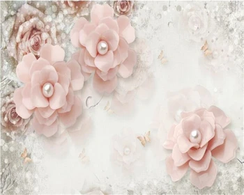 Vlastné Nástenné 3d Tapeta Na Steny, Spálne Luxusný Pearl flower Pozadí nástennú maľbu, tapety Domova Obývacia Izba beibehang
