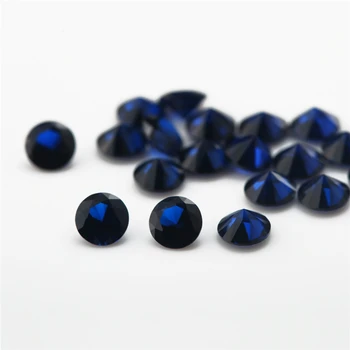 500PCS 1.0 mm~10.0 mm Guľatý Tvar Voľné Kameň Tmavo Modré Drahokamy, syntetické Modrý kameň pre šperky 114# farba