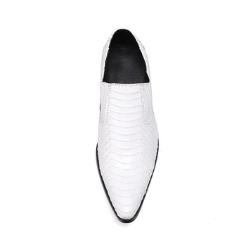 Biele pánske office topánky móda ukázal prst šaty topánky pre mužov pravej kože falt Paisley oxford mužov veľkosť 38-46