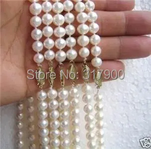 Veľkoobchod Šperky 6pc 7-8 mm biela FW perlový náhrdelník 17