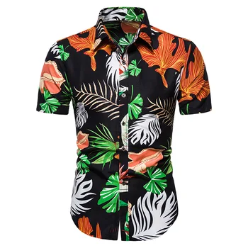 Pánske úplne nové letné tvorivé osobné módneho priemyslu bežné krátky rukáv tlačené tričko dovolenku na Havaji tričko tričko mužov