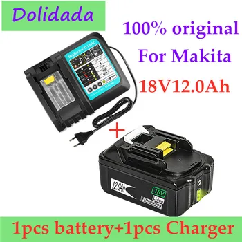 2KS Originál 18V12Ah Nabíjateľná Batéria Li-Ion Batéria, Výmena napájacích Nástroj Batéria pre MAKITA BL1880 BL1860 BL1830+Nabíjačka