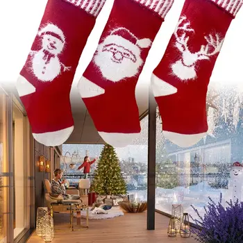 Vianočné Pančuchy Ponožky Cute Santa Claus Elk Snehuliak Candy Darčeková Taška Vianočný Strom Visí Prívesok Ornament