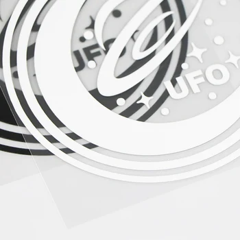 YJZT 13.8×13.8 CM Tajomné Miesta Ufo Funny Auto Nálepky Vinylové Nálepky Dekor Čierna / Strieborná 10A-0495
