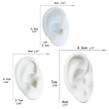 1 Pár Ručné Ľudské Ucho Model Živice Casting Mold Flexibilné Silikónové Earmold Ucho Zobrazí Plesne Akupunktúra Šperky