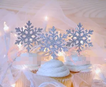 10pcs strieborné vločky tortu mulčovače narodeniny zimné svadobné party tortu bunting hot dekorácie baby sprcha svadobné dekorácie