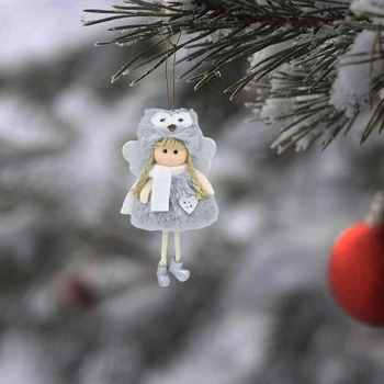 3 Ks Stromček, Ozdoby Anjel Sova Bábika Prívesok Visí Vianočné Dekorácie Vianočné Crafs Plyšové Elf Bábika Ružová, Sivá, Biela