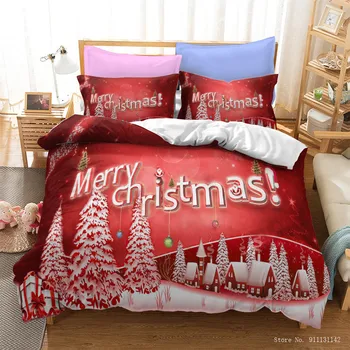 Hot Predaj 3D Vianočné Tlač posteľná bielizeň Nastaviť Módne Deky obliečka na Vankúš Kráľovná Kráľ Dvojité Veľkosť Dar pre Detský bytový Textil