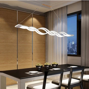 Vlna Dizajn, Luster Pre Jedáleň Čierna Biela Luster Svetlá Moderný Luster LED Osvetlenie