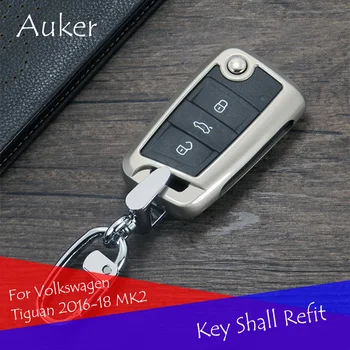 Auto Smart Key Prípade Kľúčových Shell Peňaženky Ochranný Kryt Pre 2013-2019 Volkswange Tiguan Touran Golf Passat
