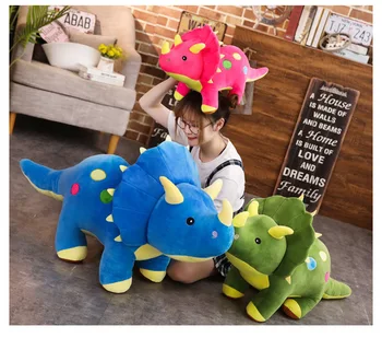 Krásne dinosaura Mäkké plyšové hračky bábiky cartoon Triceratops dieťa je hračka hodiť vankúš darček k narodeninám b2785