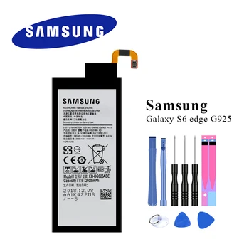 Originál Batéria EB-BG925ABE Pre Samsung Galaxy S6 Okraji G9250 G925F 2600mAh Reálne možnosti Akku+Nástroje