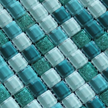 Doprava zadarmo jazero modrá svetlo modrá shinning krištáľové sklenené mozaikové dlaždice pre kuchyňa backsplash kúpeľňa luxury home decor