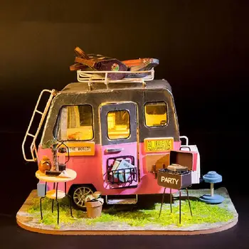 DIY domček pre bábiky-dospievajúce dievča je izba s Nábytkom Deti, Dospelých, Malé Drevené Bábiky Dom stavanie modelov a Stavebníc chata Hračky
