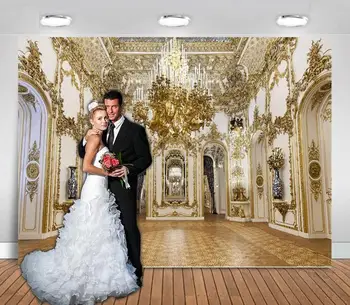 Krásy Palác Princezná Zlatý Luster Rezby Biele Steny Interiéru Zviera Hrad Pozadie Svadobné Party Foto Pozadia