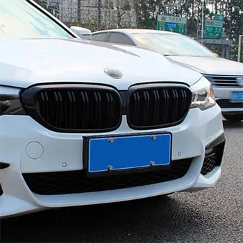 1Pair New Vysoká Kvalita Stlmiť Black Dvojité Mriežky Auto Mriežka Auto Príslušenstvo Pre BMW F49 X1 2016-2018