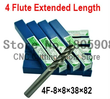 10pcs /set 8.0 mm 4 Flauta HSS a Predĺžený Hliníkové Konci Mlyn Frézy CNC Bit Frézovanie Strojových nástroje Rezné nástroje.Sústruh Nástroj