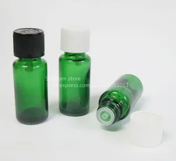 10 X 1/2 oz zelenej sklenenej fľaše s reduktorom kvapkadla, 15ml sklo kozmetické bylinné fľašu voľne veľkoobchod