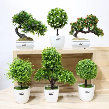 Tráva loptu Malé bonsai tvorivé Zelenej zamatovej črepníkové Umelých rastlín, kvetov, záhradné dekorácie Office skrášlenie Domova