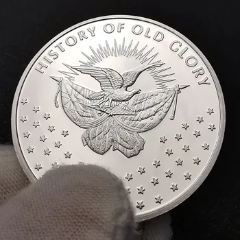 Betsy Ross Vlajka Striebornú Mincu Emorial Continental Stretnutie 1777 Spojené Štáty História Zbierky Pamätné Strieborné pozlátené Mince