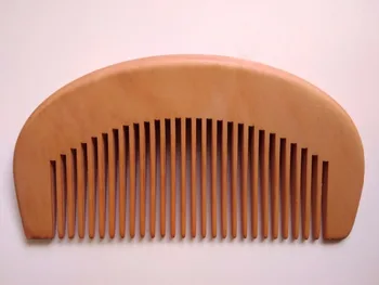 Jemné zuby hrebeňa Broskyňa Dreva Hrebeň Na Starostlivosť o Vlasy /Fúzy Starostlivosť Pre mužov Engrave Logo