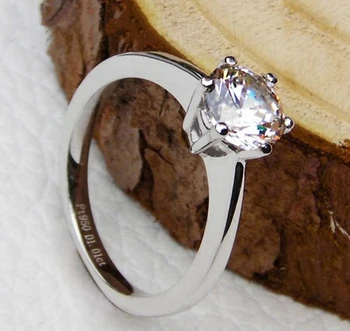 Korunovaný 1.0 Ct Luxusné Diamantový Prsteň pre Ženy 925 sterling Silver Zásnubný Prsteň pre Ňu Biela Zlatá Farba