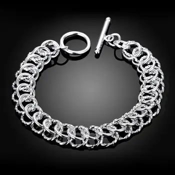 DOTEFFIL 925 Sterling Silver Geometrické Mnoho Kruhu Náramok Pre Ženy, Svadobné Šperky, Zásnubné Večierok