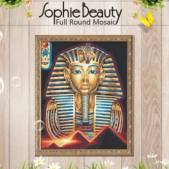 Sophie Krásy Plné Kolo Diy Diamond Maľovanie Cross Stitch Mozaiky Ručné Egypt Socha Faraóna Umenie Nedokončené Výšivky Remeslá