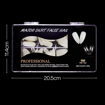 Nové 500 Ks Prírodné Transparentná Biela Professional Francúzsky False Nechty Uv Gel Akryl Pol Nail Art Tipy Nástroje Sada
