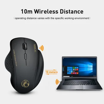 2.4 G Bezdrôtovej Myši Počítač, Notebook, 800-1600 DPI 6 Tlačidiel Batérie Powered Wireless Gaming Mouse