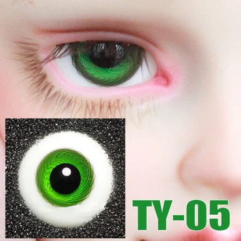 G10-117 deti hračka bjd sd 1/3 msd 1/4 1/6 bábika rekvizity Accessoriess eyesball 14.16 mm Black žiak sklenené oči zelené s box 1 p