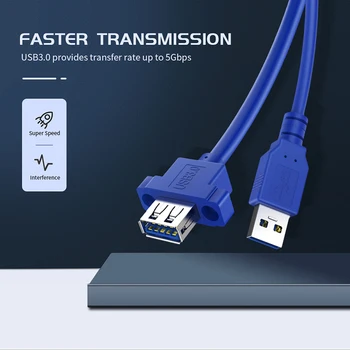 USB 3.0 Samec Samica Predlžovací Kábel 5Gbps Prenos Sync Super Speed Kábel pre Telefón Pevného Disku Notebook PC Tlačiareň 3.0 AUX Kábel
